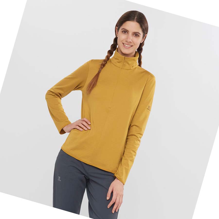 Sudadera Con Capucha Salomon ESSENTIAL LIGHTWARM Mujer Amarillos | MX 2524MQZ